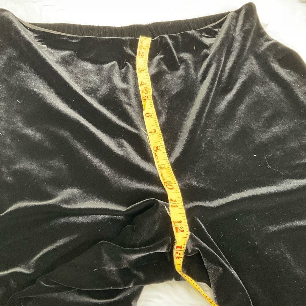 Alex Evenings Women's Black Velvet High Rise Pull On Wide Leg Pants Size L - Picture 9 of 10